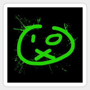 SMILEY  -  acid house green fluo 90s collector Sticker